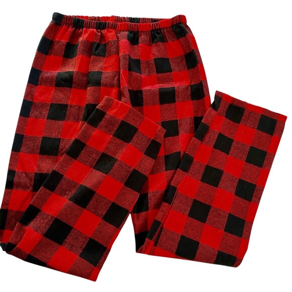 Lot Christmas Red Buffalo Plaid Pajama 4 Pants 5 Tops See Details - Picture 2 of 5